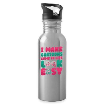Animator - Water bottle with straw - silver - Right