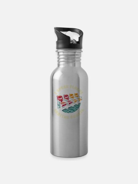 Gastgeber - Trinkflasche mit integriertem Trinkhalm - Lightsilver