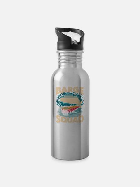 Binnenschiffer Kader - Trinkflasche mit integriertem Trinkhalm - Lightsilver