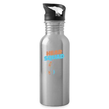 Hearing aid specialist Kader - Water bottle with straw - silver - Right