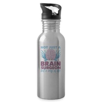 Brain surgeon - Water bottle with straw - silver - Right