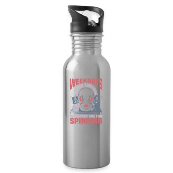 Dj Disc Jockey - Water bottle with straw - silver - Right