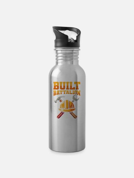 Bauingenieur Team - Trinkflasche mit integriertem Trinkhalm - Lightsilver
