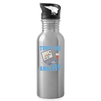 Analytiker - Trinkflasche mit integriertem Trinkhalm - Lightsilver - Rechts