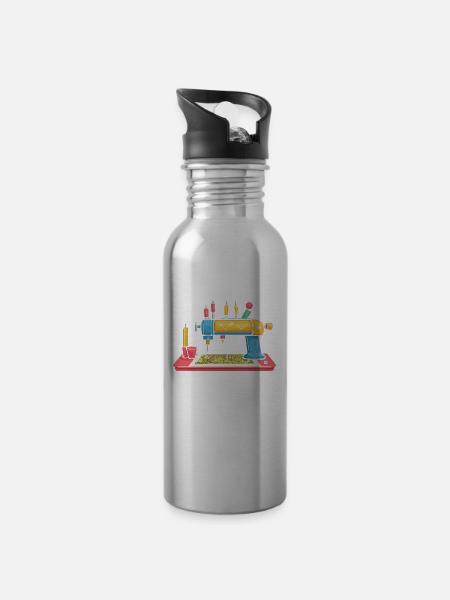 Modellbauer Kader - Trinkflasche mit integriertem Trinkhalm - Lightsilver