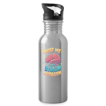 Brain surgeon - Water bottle with straw - silver - Right