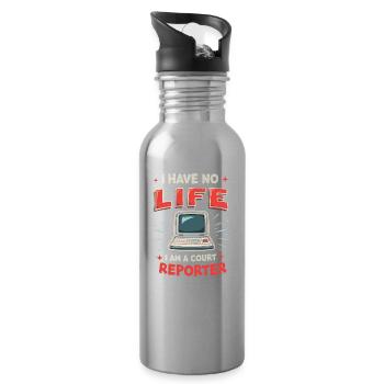 Court reporter - Water bottle with straw - silver - Right