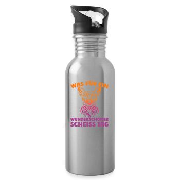Chihuahua Halten Sie Bitte Die Fresse - Trinkflasche mit integriertem Trinkhalm - Lightsilver - Rechts