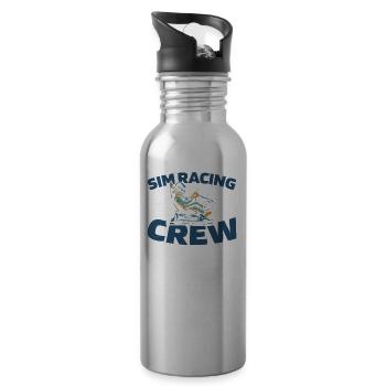 Sim Racing - Water bottle with straw - silver - Right