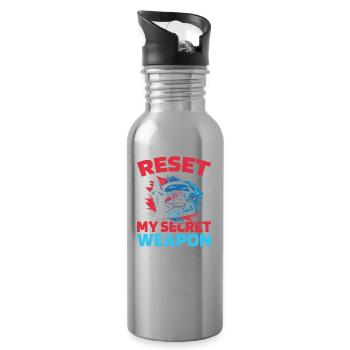 Sim Racing - Water bottle with straw - silver - Right