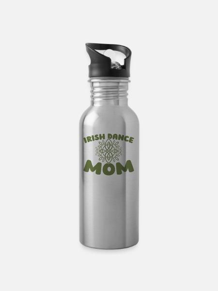 Irish Dance Irischer Tanz - Trinkflasche mit integriertem Trinkhalm - Lightsilver
