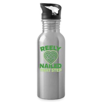 Irish Dance Irischer Tanz - Water bottle with straw - silver - Right