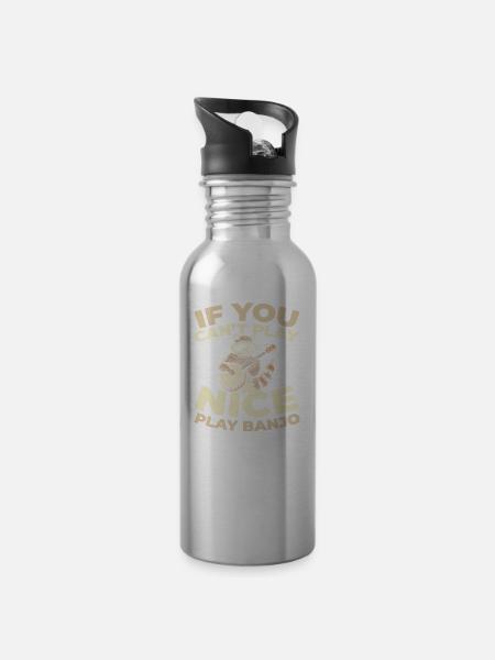 Banjo - Water bottle with straw - silver