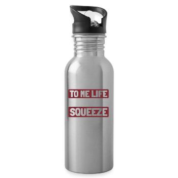 Accordion - Water bottle with straw - silver - Right