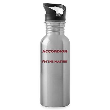 Accordéon - Gourde avec paille intégrée - argent clair - Droite