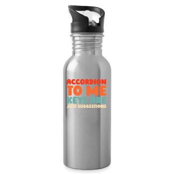 accordéon - Gourde avec paille intégrée - argent clair - Droite