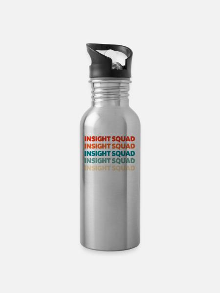 Zahnpfleger Kader - Trinkflasche mit integriertem Trinkhalm - Lightsilver