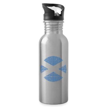Scotland Flag Scottish Flag Alba GB UK - Water bottle with straw - silver - Right