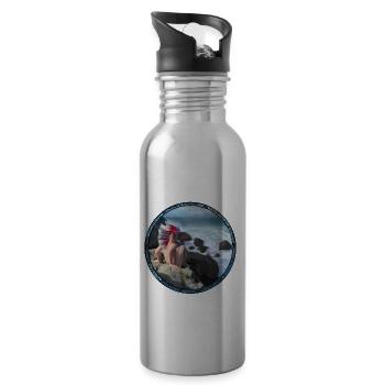 Aquarius - Water bottle with straw - silver - Right