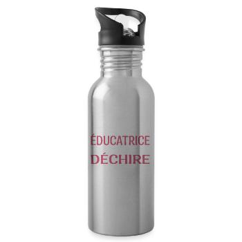 Je Suis Une Éducatrice Qui Déchire - Gourde avec paille intégrée - argent clair - Droite