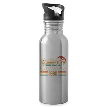 October 1990 Anniversary Gift - 1990 - Water bottle with straw - silver - Right