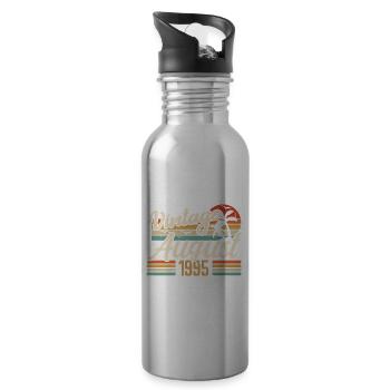 August 1995 Anniversary 1995 - August Legends Gift - Water bottle with straw - silver - Right