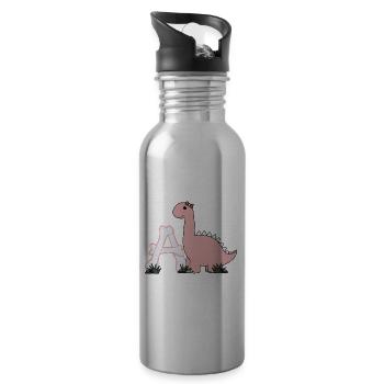Letter A - Water bottle with straw - silver - Right