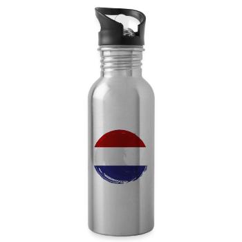 Netherlands Flag Holland Dutch Flag - Water bottle with straw - silver - Right