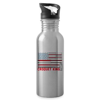 Croquet King - Water bottle with straw - silver - Right