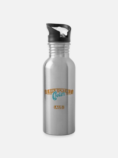 So sieht ein richtig cooler Notar aus - Trinkflasche mit integriertem Trinkhalm - Lightsilver