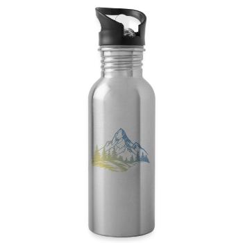 Berge Natur - Trinkflasche mit integriertem Trinkhalm - Lightsilver - Rechts