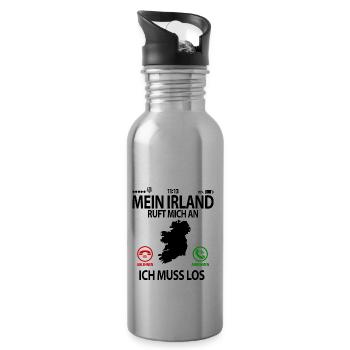 Irland Abschiedsgeschenk für Fans Liebhaber Lustig - Trinkflasche mit integriertem Trinkhalm - Lightsilver - Rechts