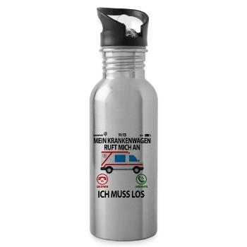 Notfallsanitäter lustige Sprüche witzig mit Spruch - Trinkflasche mit integriertem Trinkhalm - Lightsilver - Rechts