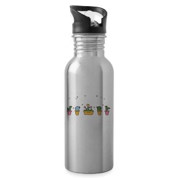 Ich kann keine Gartenarbeit haben - Trinkflasche mit integriertem Trinkhalm - Lightsilver - Rechts