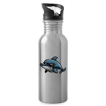 Baleine Cool Animal - Gourde avec paille intégrée - argent clair - Droite