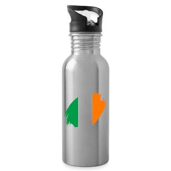 Drapeau irlandais Vintage Drapeau irlandais Dublin - Gourde avec paille intégrée - argent clair - Droite