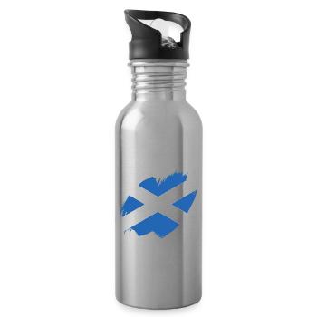 Scotland Flag Scottish Flag Alba GB UK - Water bottle with straw - silver - Right