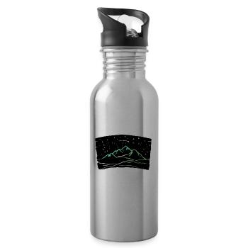Bergmagie, Berge unter Nachthimmel, wandern, berg - Trinkflasche mit integriertem Trinkhalm - Lightsilver - Rechts