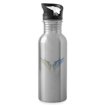 Icône des ailes - Gourde avec paille intégrée - argent clair - Droite
