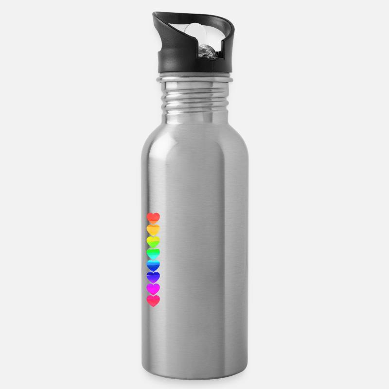 nächstenliebe 3 - Trinkflasche mit integriertem Trinkhalm - Lightsilver