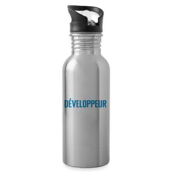 Future Développeur Idée Cadeau Future Développeur - Gourde avec paille intégrée - argent clair - Droite