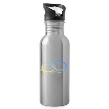 Eheringe Hochzeit - Trinkflasche mit integriertem Trinkhalm - Lightsilver - Rechts
