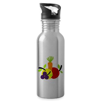 Fruits Légumes Végétal - Gourde avec paille intégrée - argent clair - Droite