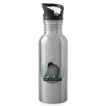 Mr. Stampfer Elephant - Water bottle with straw - silver - Right