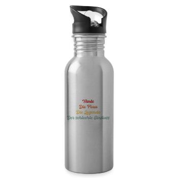 Tante Die Frau Die Legende Der schlechte Einfluss - Trinkflasche mit integriertem Trinkhalm - Lightsilver - Rechts