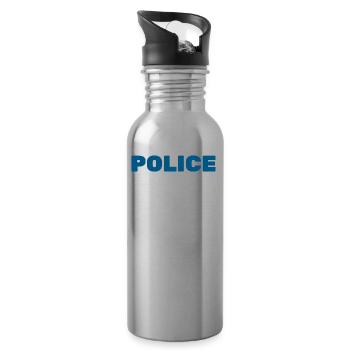 Mode police sur cadeau drôle - Gourde avec paille intégrée - argent clair - Droite