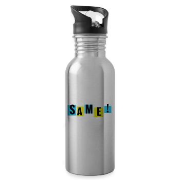 Same, I see it that way, too. Youth word - Water bottle with straw - silver - Right