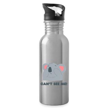 Koala Design "CAN ́T SEE ME" - Water bottle with straw - silver - Right