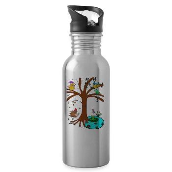 Season tree - Water bottle with straw - silver - Right
