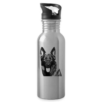Shepherd Dogs German Shepherd Dogs - Water bottle with straw - silver - Right
